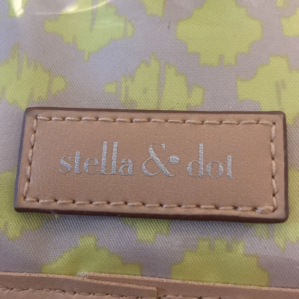 Stella & Dot Jewelry Roll Travel Case Blue Ikat Nylon Cylinder Lightweight New